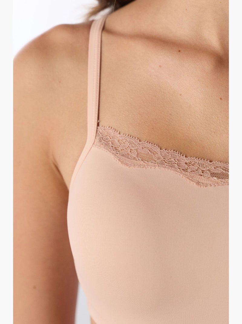 Sujetador con escote cuadrado y relleno penti Beige arcilla - Kiabi