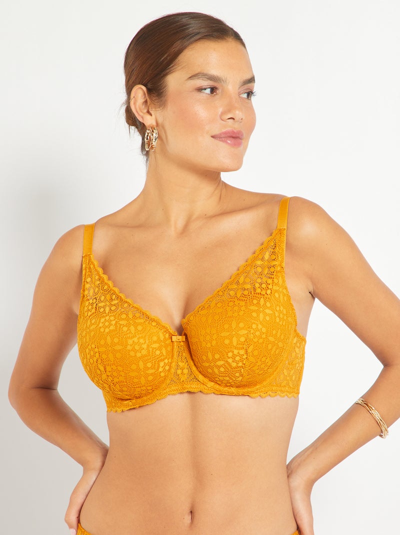 Sujetador con relleno copas D y E AMARILLO - Kiabi