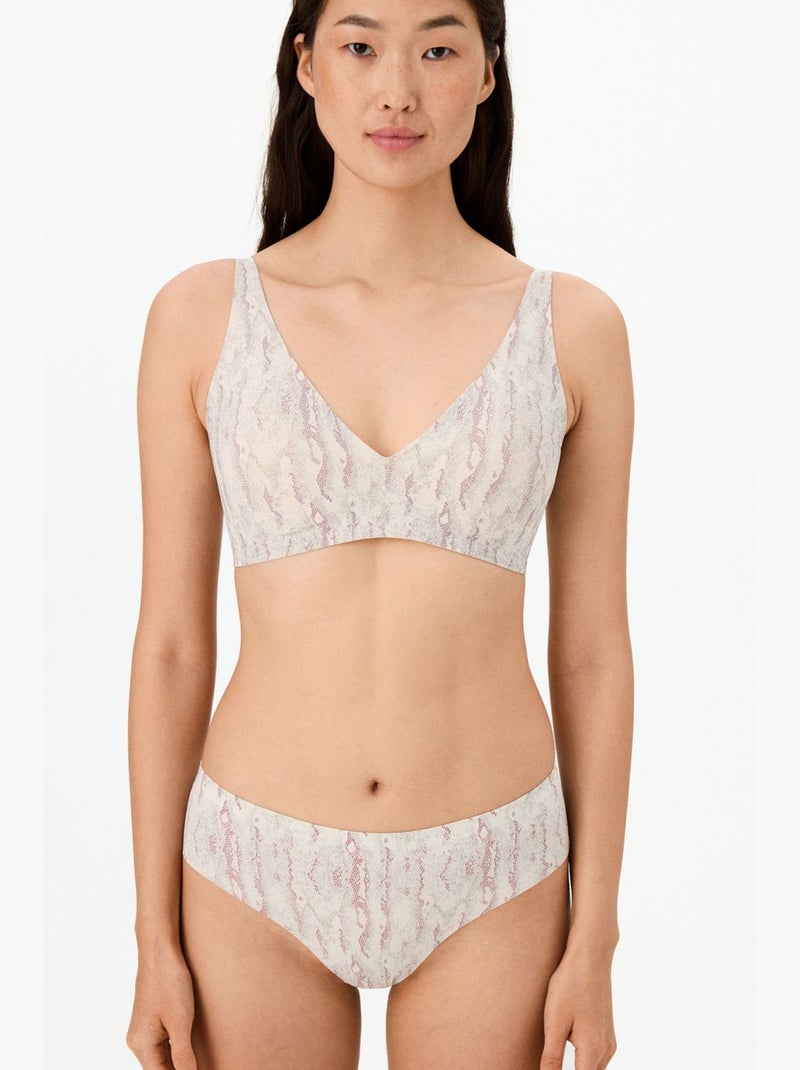 Sujetador con relleno fit decolette de estampado serpiente, sin marcas penti Blanco roto - Kiabi