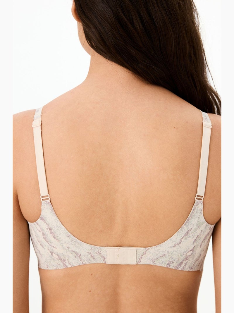 Sujetador con relleno fit decolette de estampado serpiente, sin marcas penti Blanco roto - Kiabi