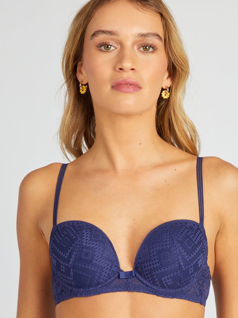 Sujetador corbeille de encaje AZUL - Kiabi