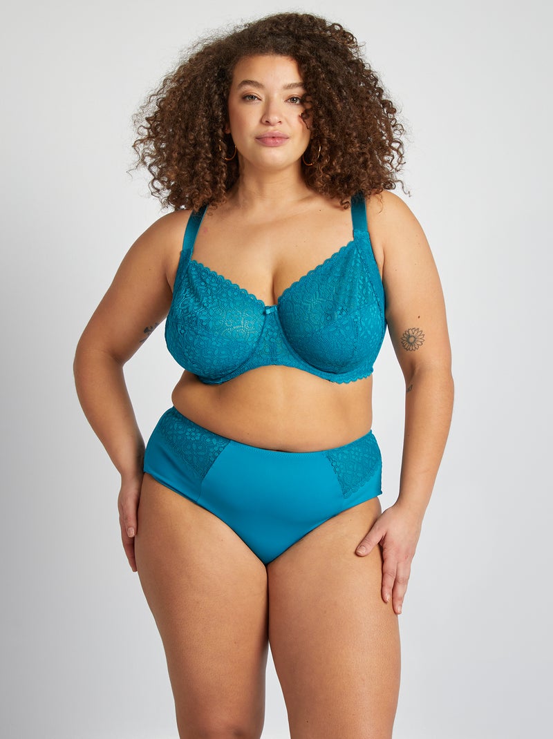 Sujetador corbeille de encaje AZUL - Kiabi