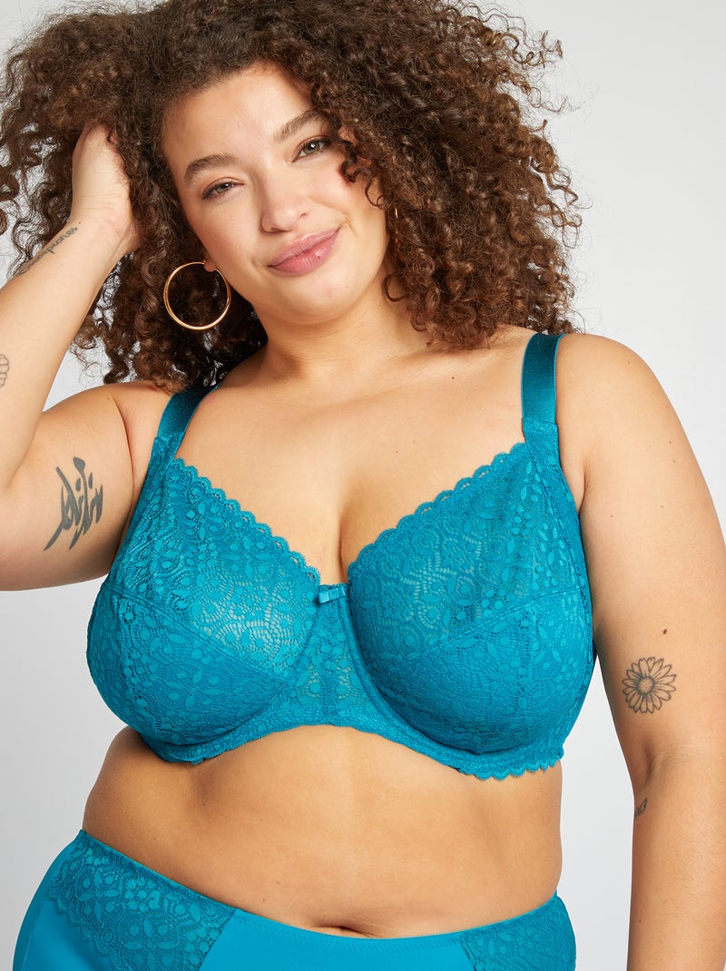 Sujetador corbeille de encaje AZUL - Kiabi