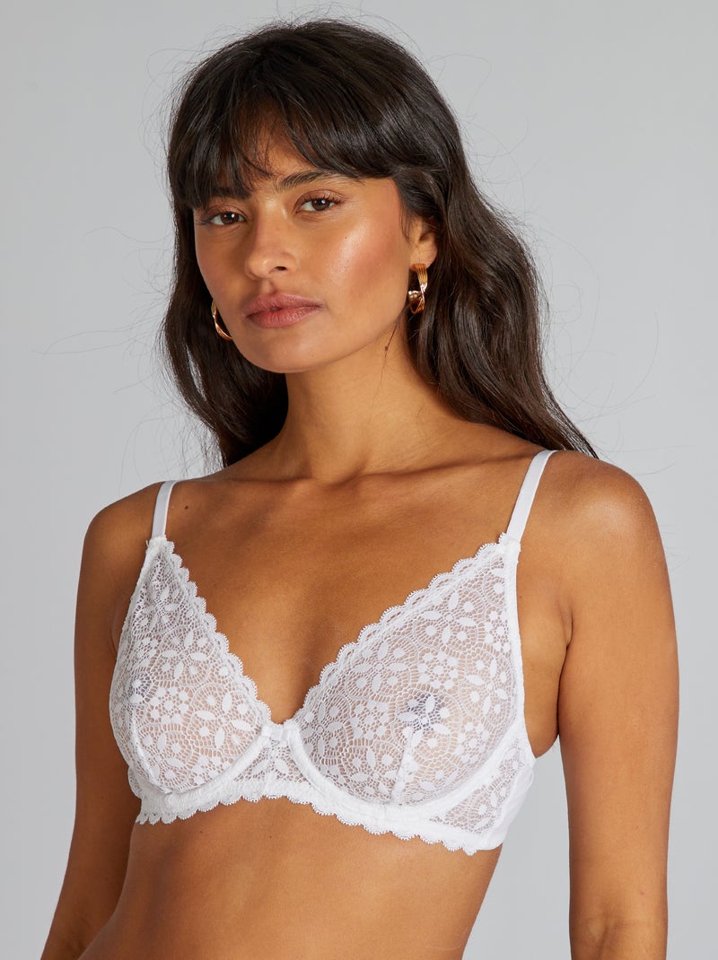 Sujetador corbeille de encaje BLANCO - Kiabi