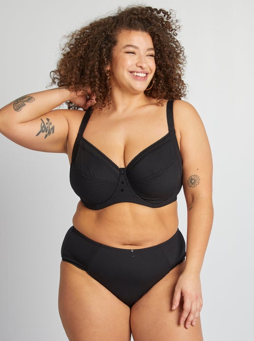 Sujetador corbeille de microfibra acanalada - Kiabi