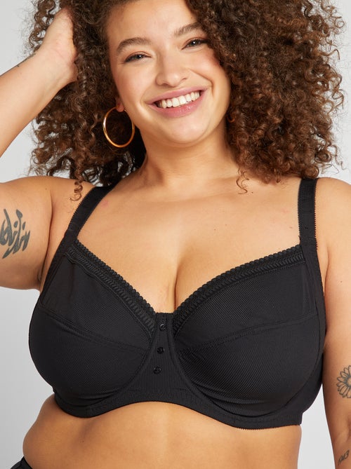 Sujetador corbeille de microfibra acanalada - Kiabi