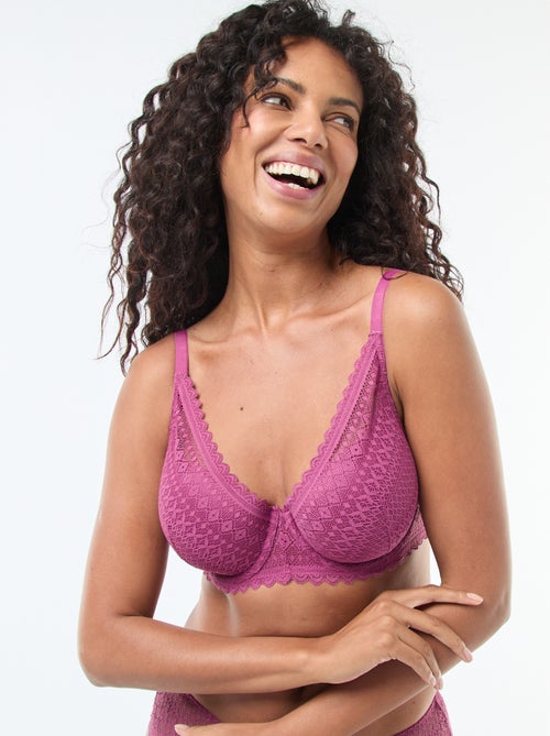 Sujetador corbeille envolvente de encaje - Kiabi