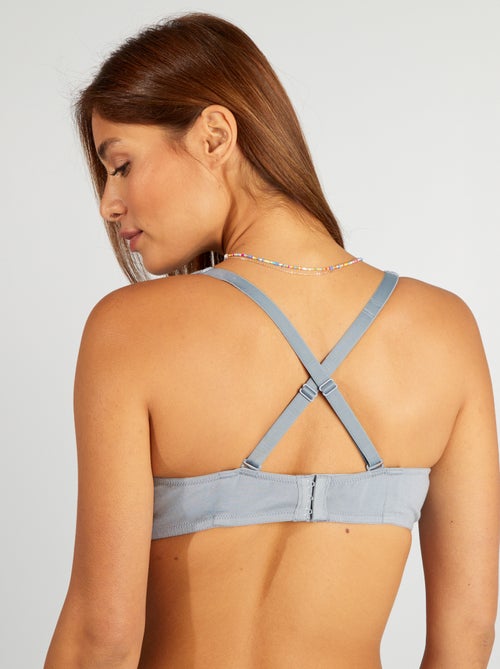 Sujetador de algodón copas D y E - Kiabi