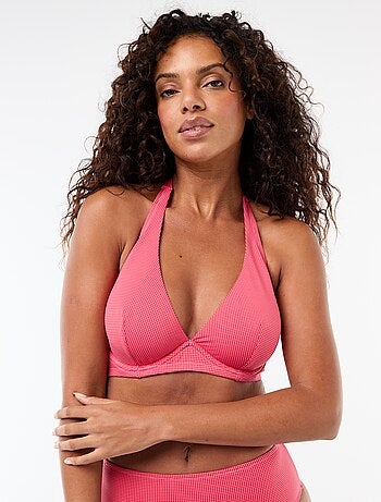 Sujetador de baño copa D&E estampado vichy