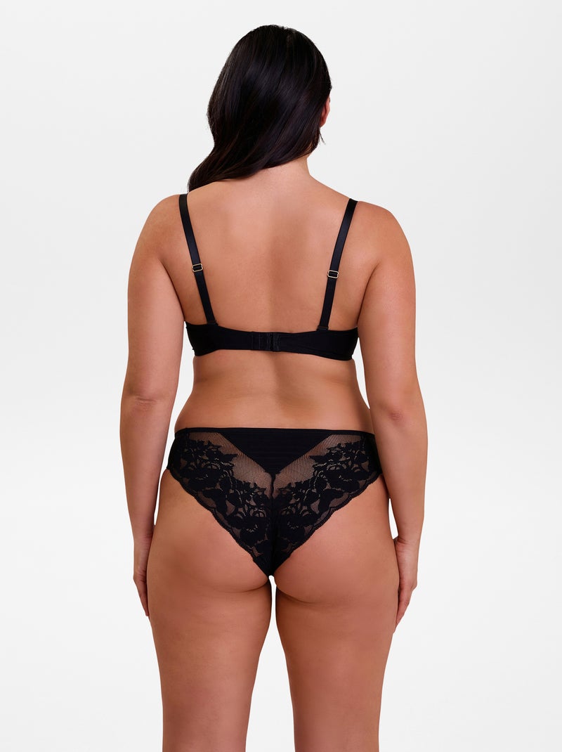 Sujetador de encaje, microfibra y tul 'Sans Complexe' NEGRO - Kiabi
