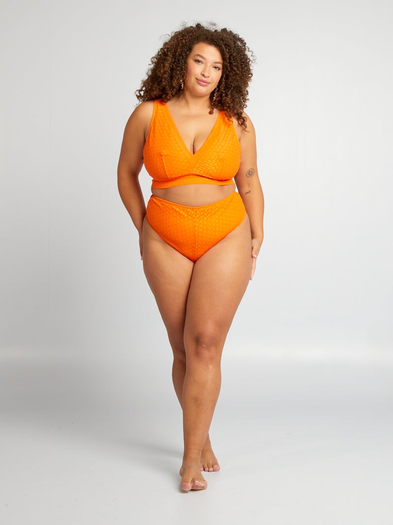 Sujetador de encaje sin aros NARANJA - Kiabi