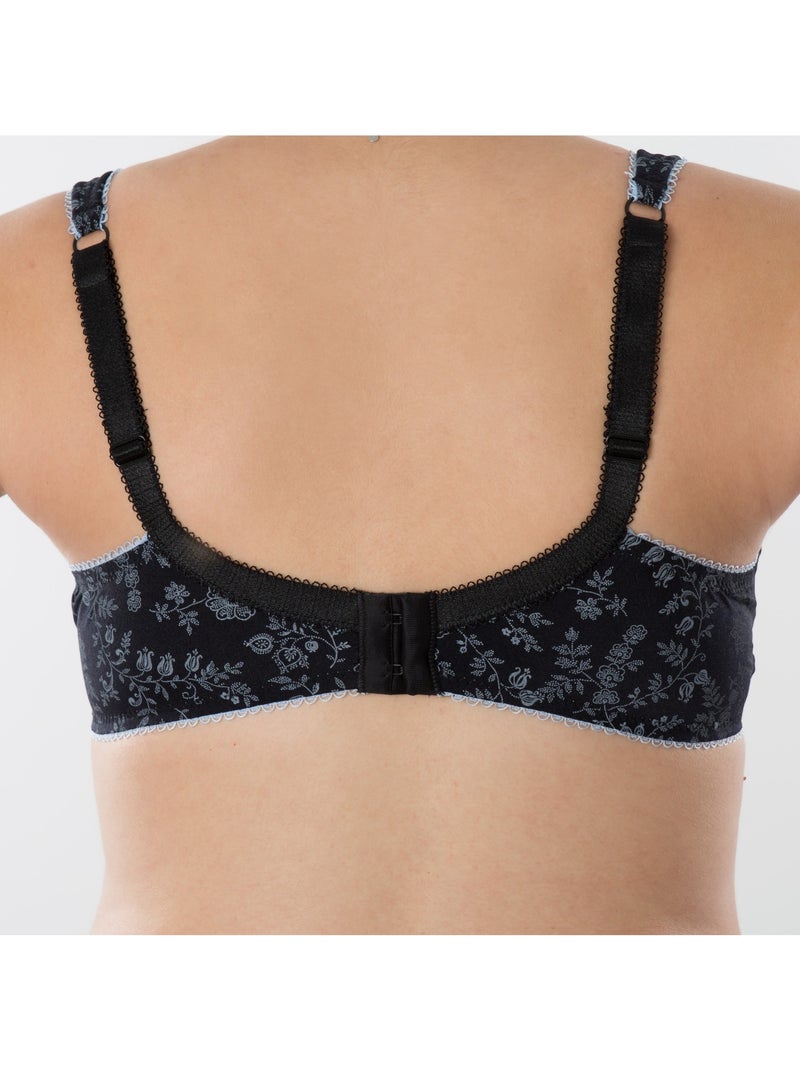 Sujetador de lactancia con aros flexibles DIANA 'Bogema' Negro Azul cielo - Kiabi