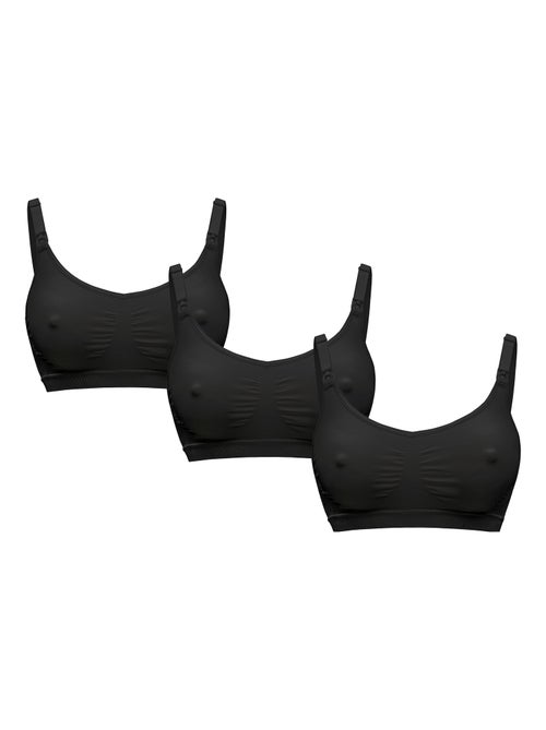 Sujetador de lactancia keep cool - lote de 3 - negro - talla l - cómodo y transpirable - sin aros - - Kiabi Sujetador de lactancia keep cool - lote de 3 - negro - talla l - cómodo y transpirable - sin aros - - Kiabi
