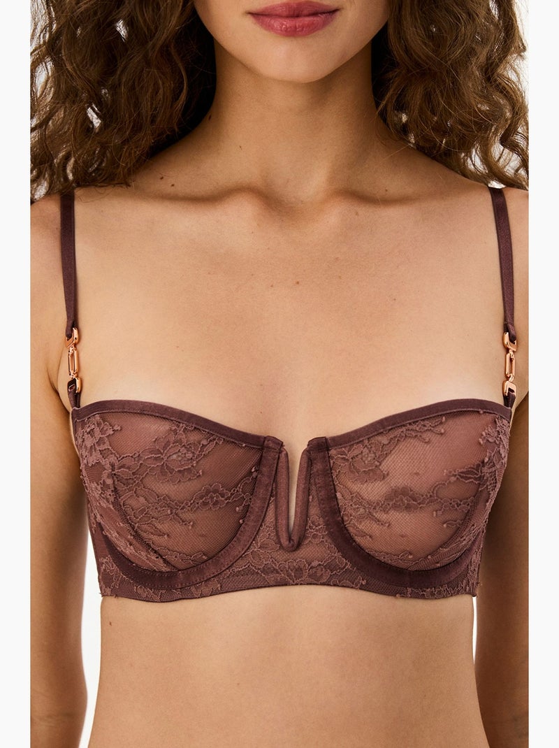Sujetador de mujer con aro penti Rojo burdeos - Kiabi