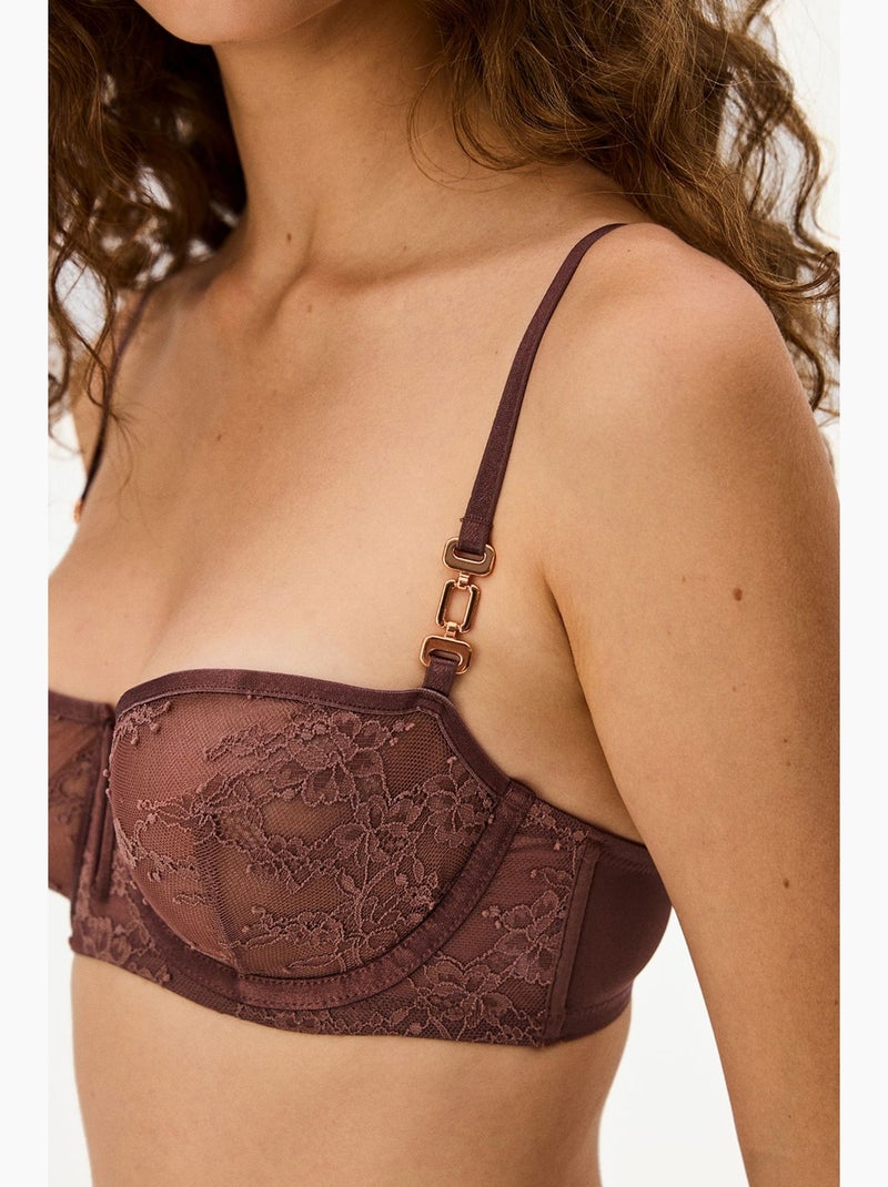 Sujetador de mujer con aro penti Rojo burdeos - Kiabi