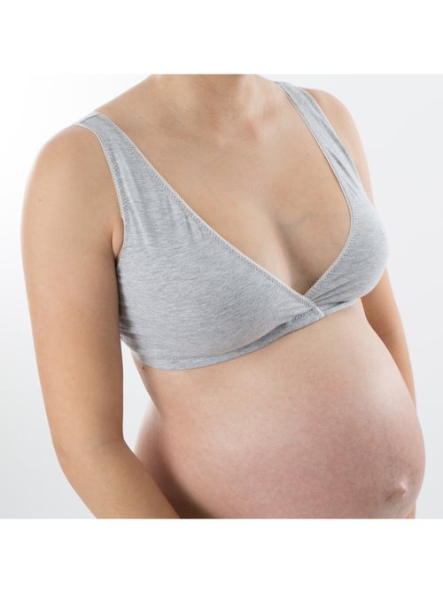 Sujetador de noche de maternidad GRIS 'Bogema' - Kiabi