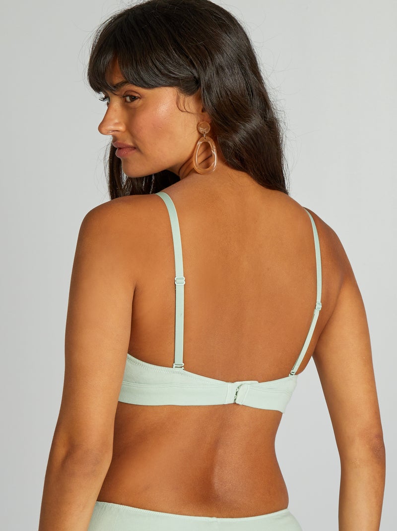 Sujetador de triángulo con copas extraíbles azul - Kiabi