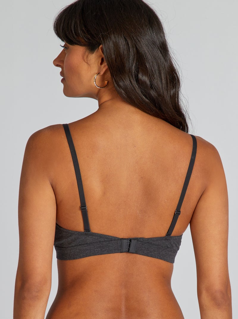 Sujetador de triángulo con copas extraíbles GRIS - Kiabi