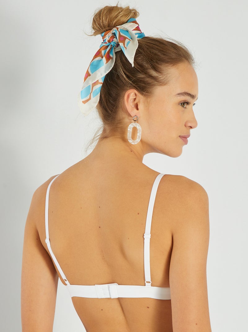 Sujetador de triángulo de encaje blanco - Kiabi