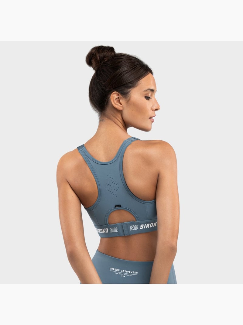 Sujetador deportivo alto impacto fitness mujer cardio Azul - Kiabi