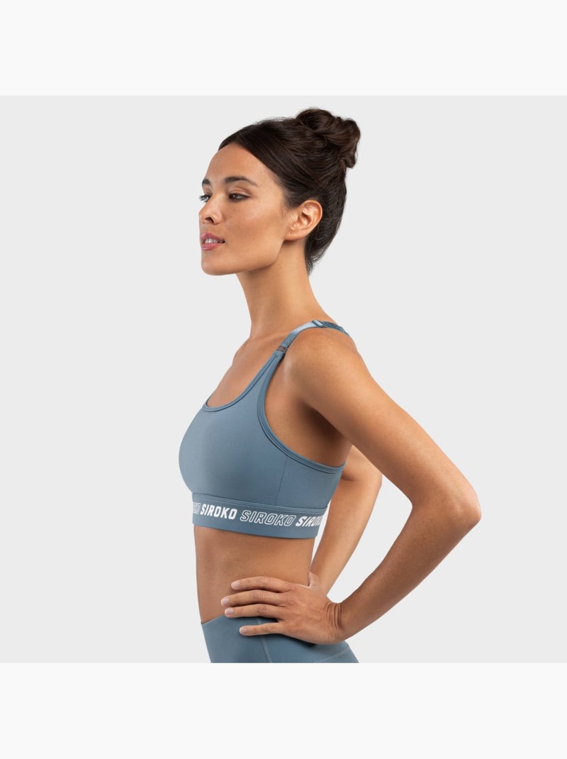 Sujetador deportivo alto impacto fitness mujer cardio Azul - Kiabi