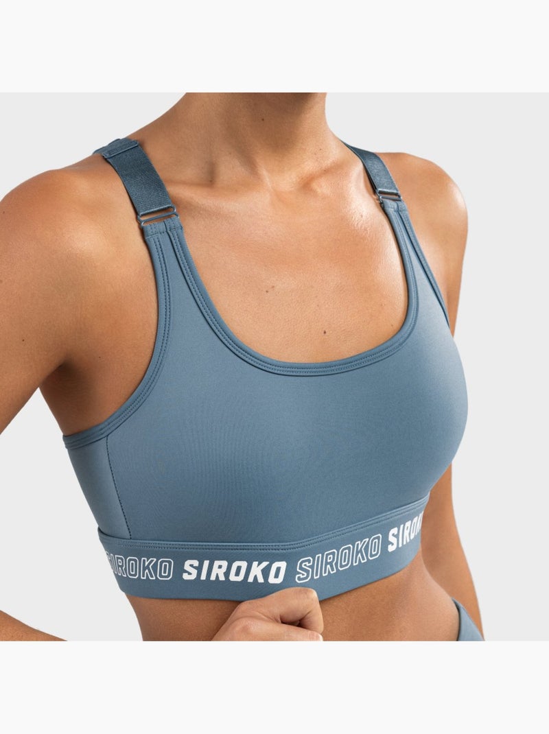 Sujetador deportivo alto impacto fitness mujer cardio Azul - Kiabi