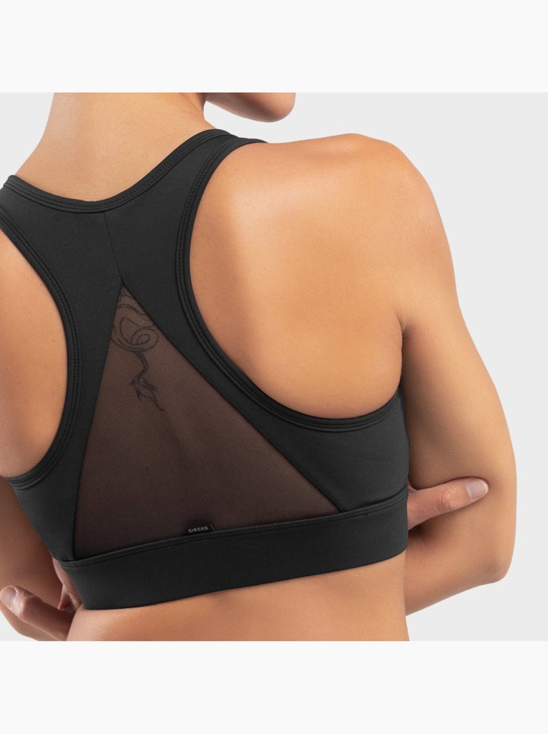 Sujetador deportivo alto impacto fitness mujer squat Negro - Kiabi