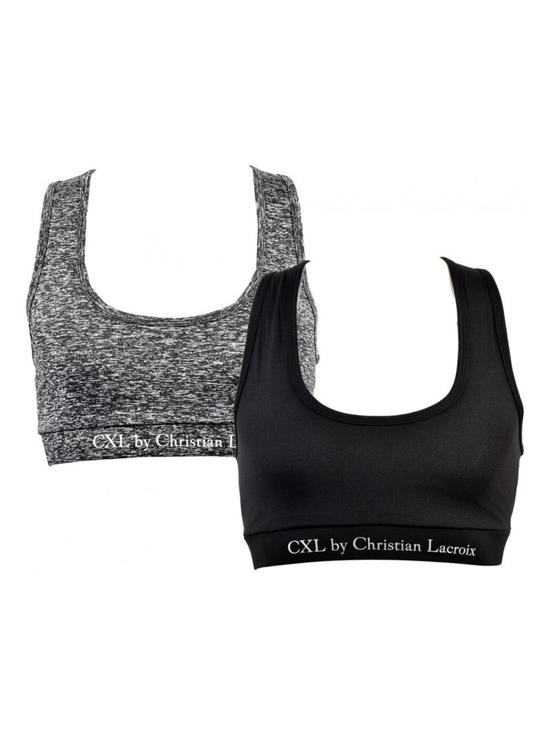 Sujetador deportivo CXL BY LACROIX X2 - Pack de 2 Gris negro - Kiabi