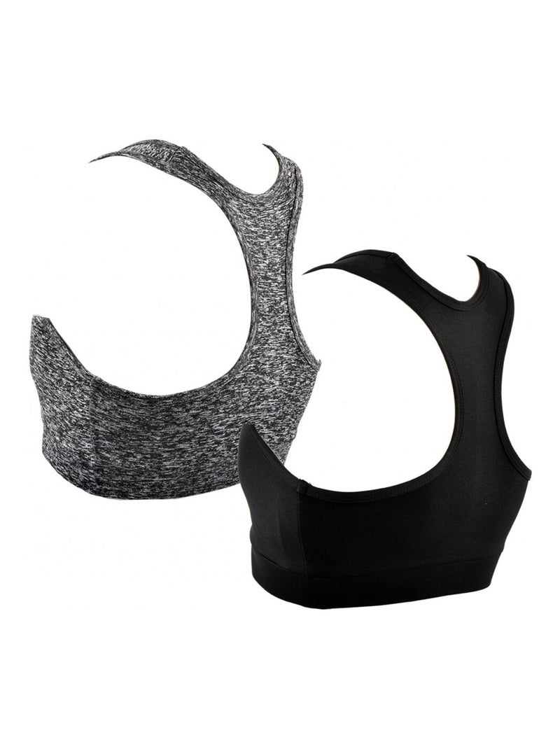 Sujetador deportivo CXL BY LACROIX X2 - Pack de 2 Gris negro - Kiabi
