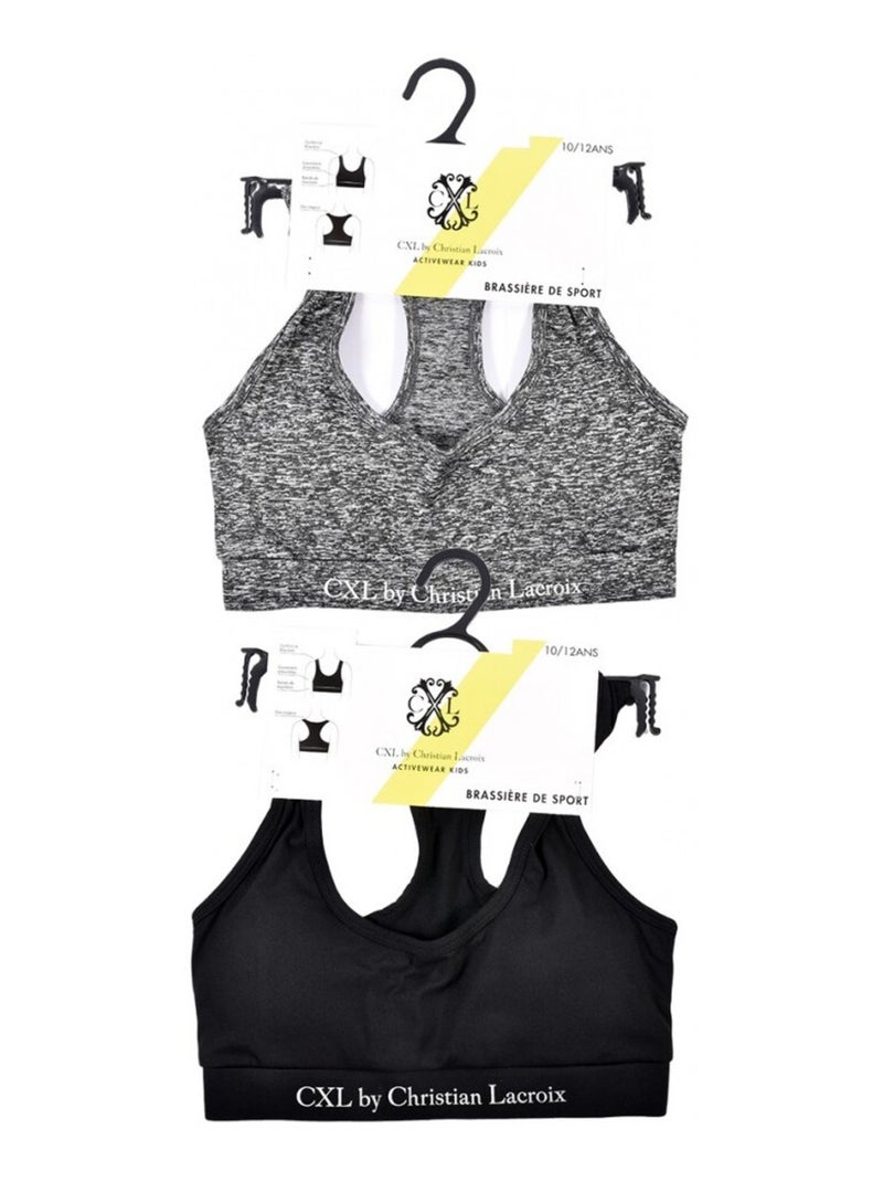 Sujetador deportivo CXL BY LACROIX X2 - Pack de 2 Gris negro - Kiabi