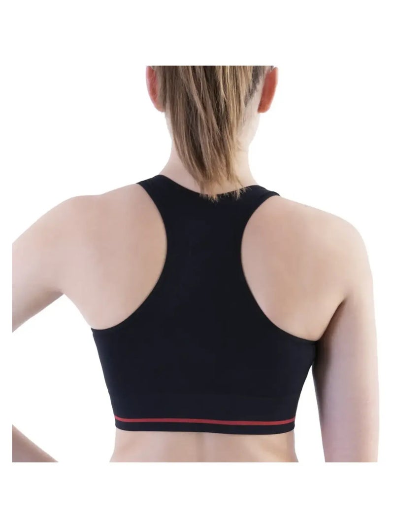 Sujetador deportivo de sujeción moderada Negro Rojo - Kiabi