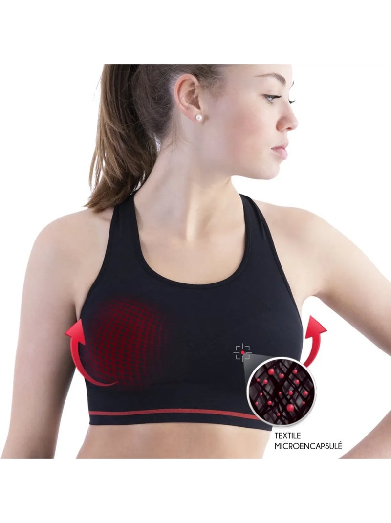 Sujetador deportivo de sujeción moderada Negro Rojo - Kiabi