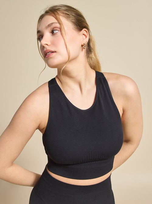 Sujetador deportivo en canalé de sujeción ligera - (ekstract) - Kiabi