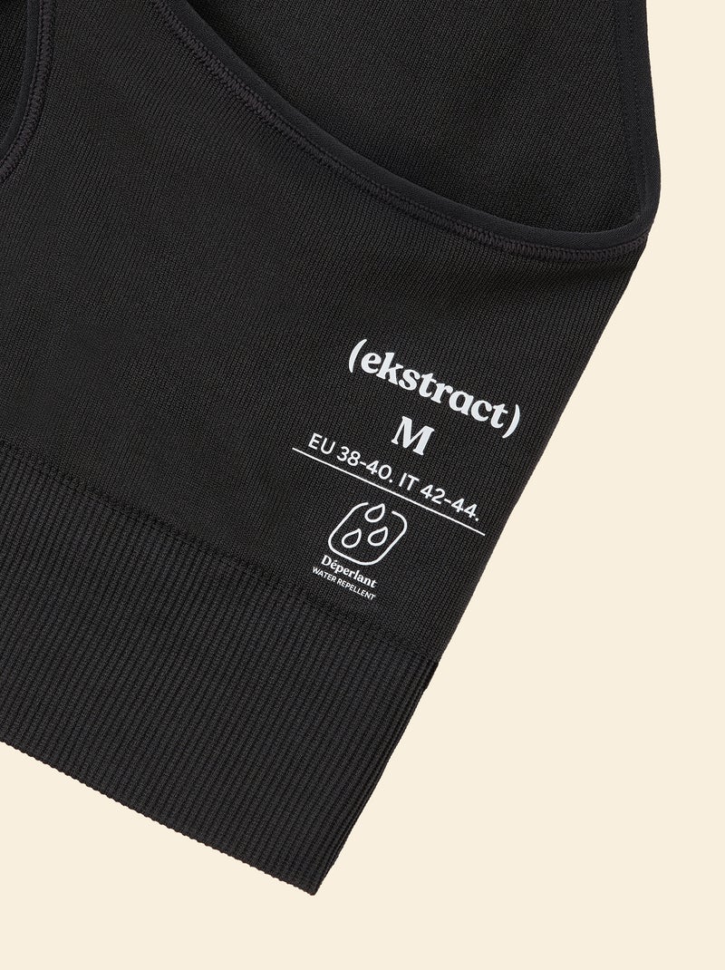 Sujetador deportivo en canalé de sujeción ligera - (ekstract) Negro - Kiabi