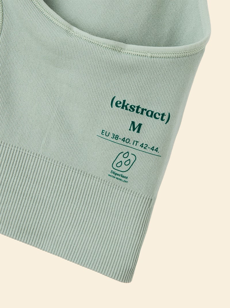 Sujetador deportivo en canalé de sujeción ligera - (ekstract) Verde - Kiabi
