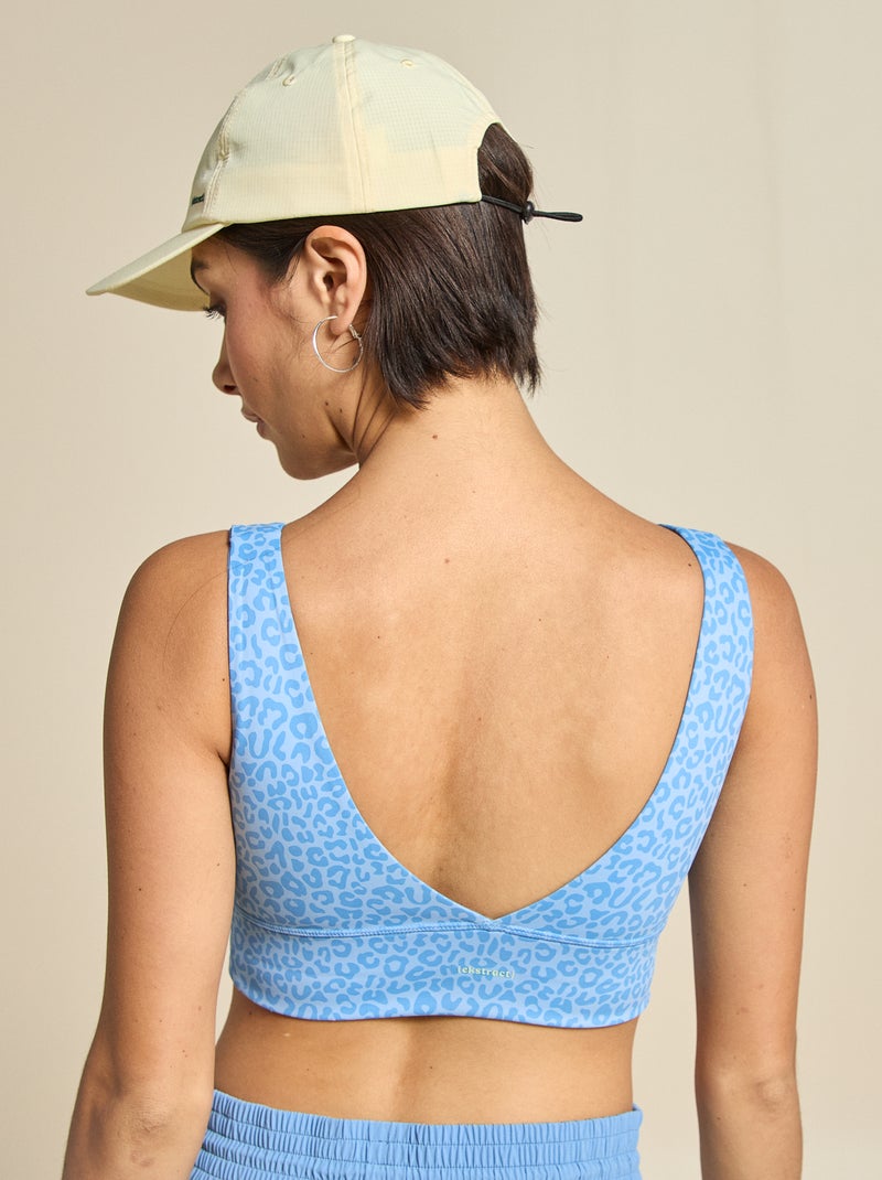 Sujetador deportivo estampado leopardo sujeción ligera - (ekstract) Azul - Kiabi