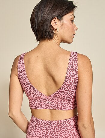 Sujetador deportivo estampado leopardo sujeción ligera - (ekstract)