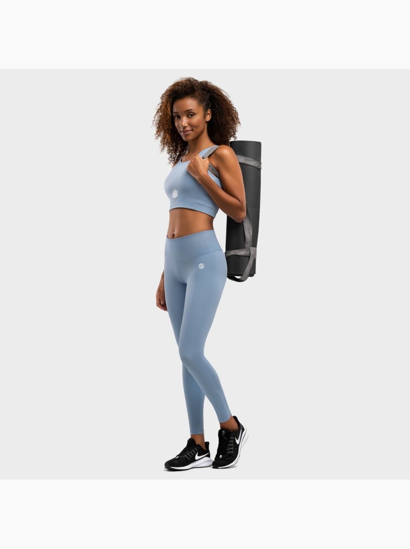 Sujetador deportivo mujer fitness mujer crunch Azul grisáceo - Kiabi