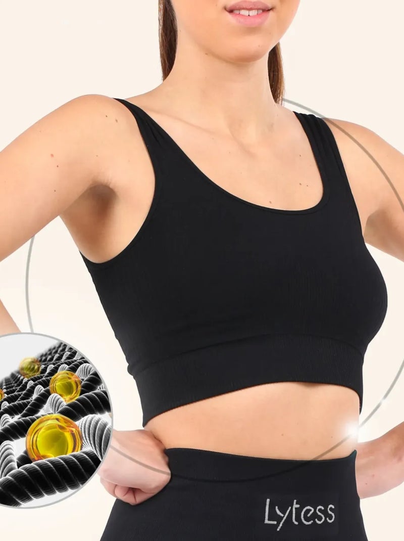 Sujetador deportivo reafirmante Yogafit Negro - Kiabi