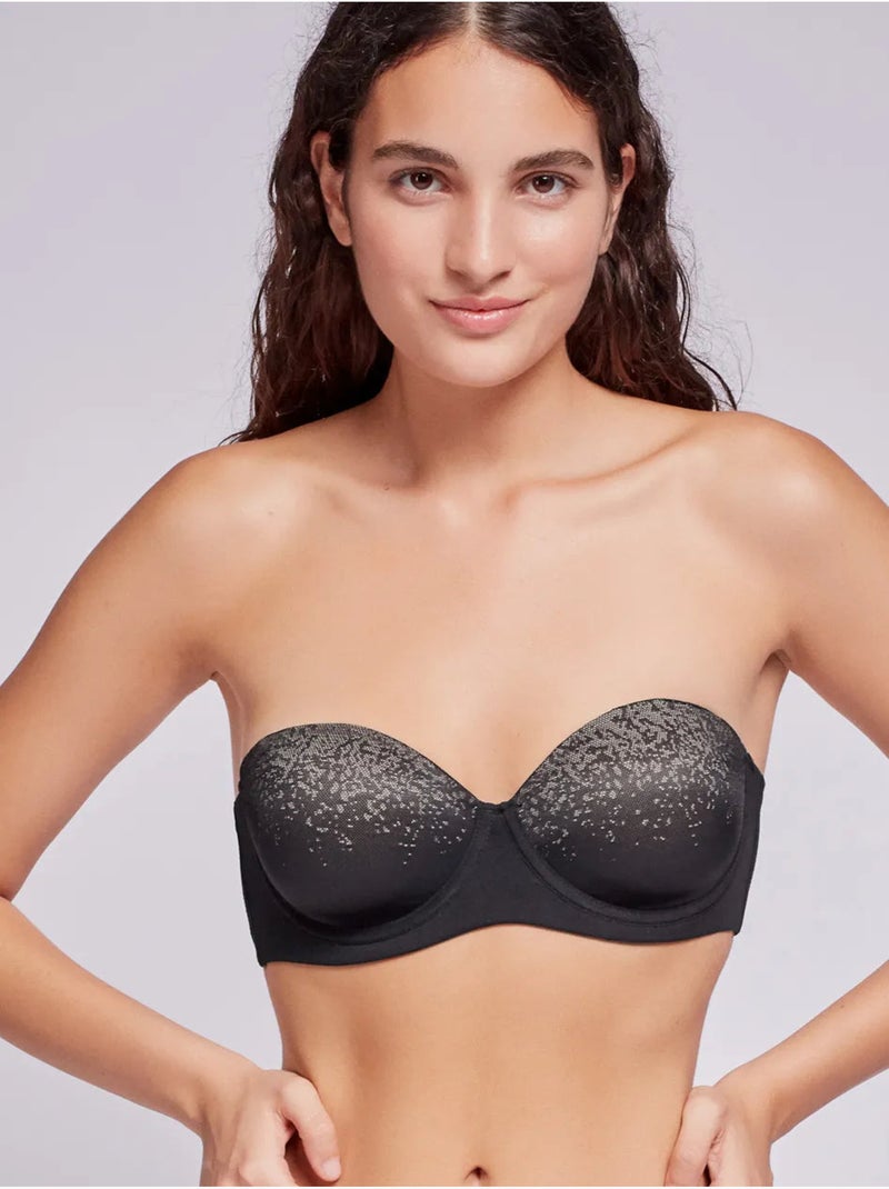 Sujetador desmontable de capacidad con aro y foam, de jacquard degradado Negro - Kiabi