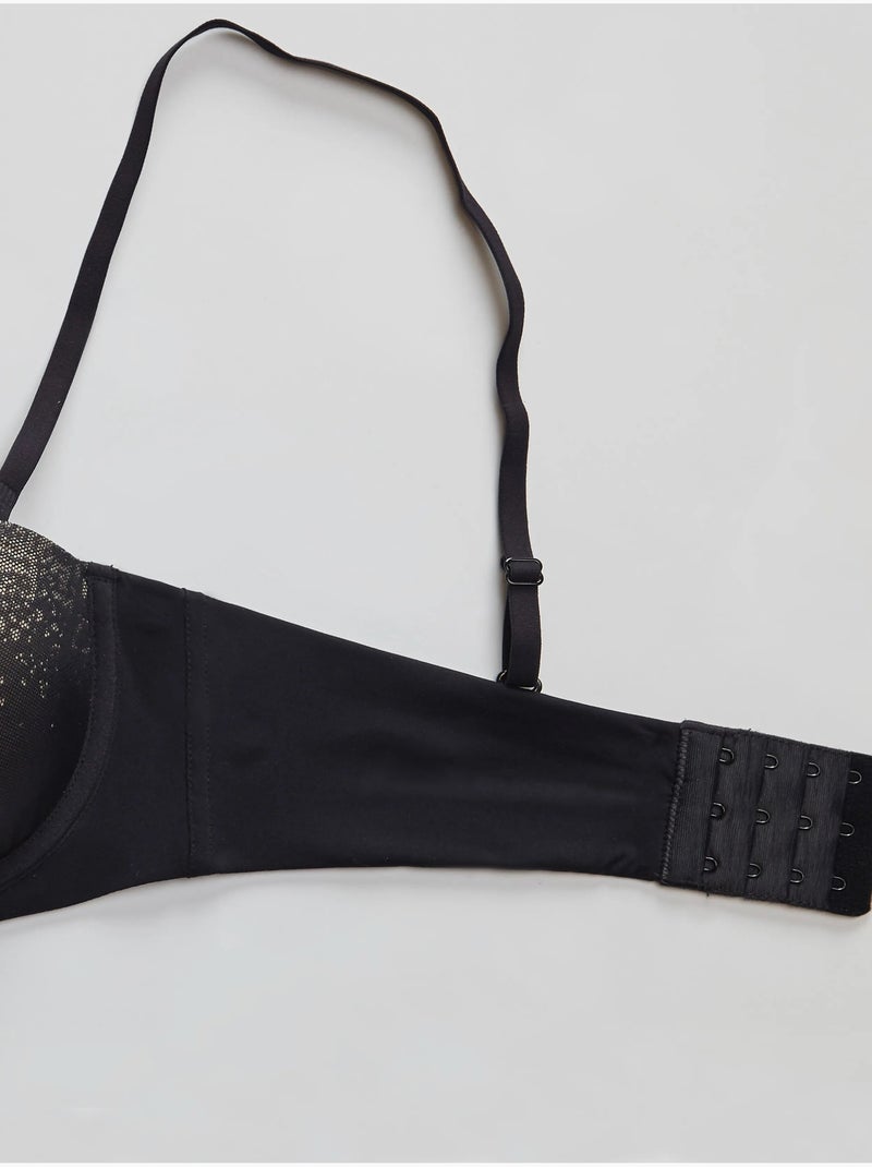 Sujetador desmontable de capacidad con aro y foam, de jacquard degradado Negro - Kiabi