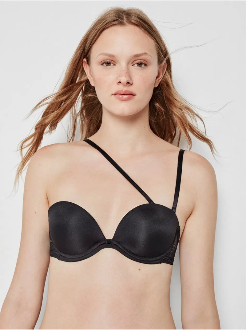 Sujetador desmontable push-up +1, con aro, foam y tirantes multiposición Negro - Kiabi