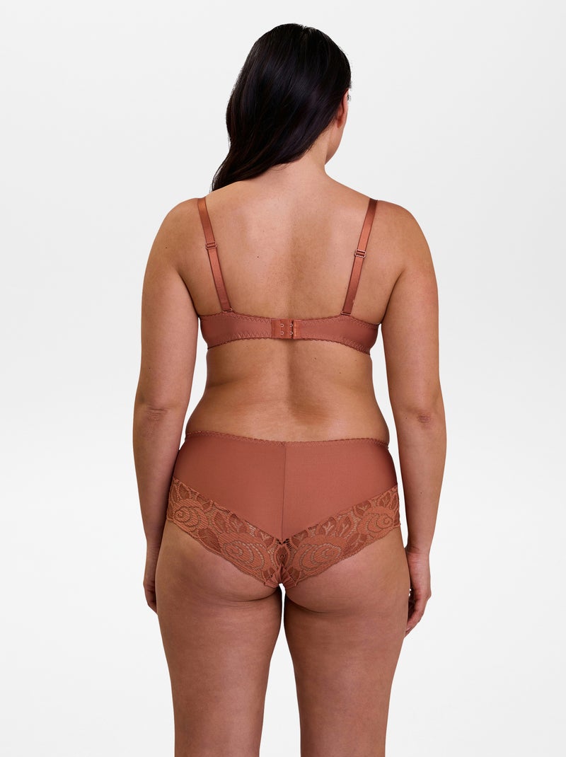 Sujetador envolvente de encaje con aros 'Wolf lingerie' NARANJA - Kiabi
