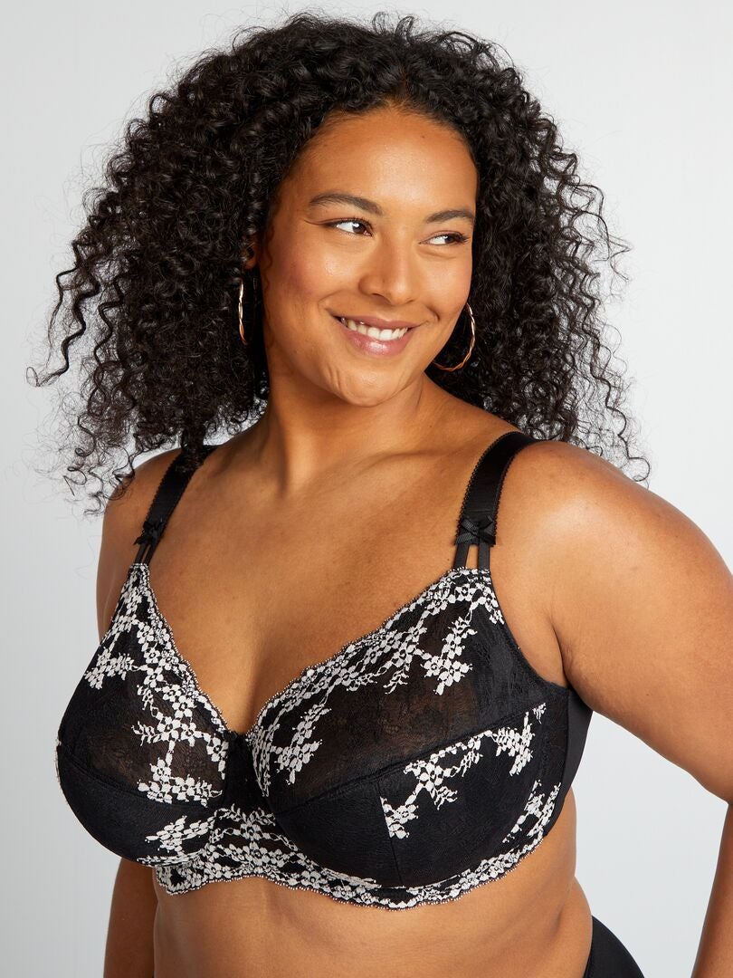 Babydoll Andrea Cort Mesh Y Encaje Mujer Negro | Cuotas Sin Interés