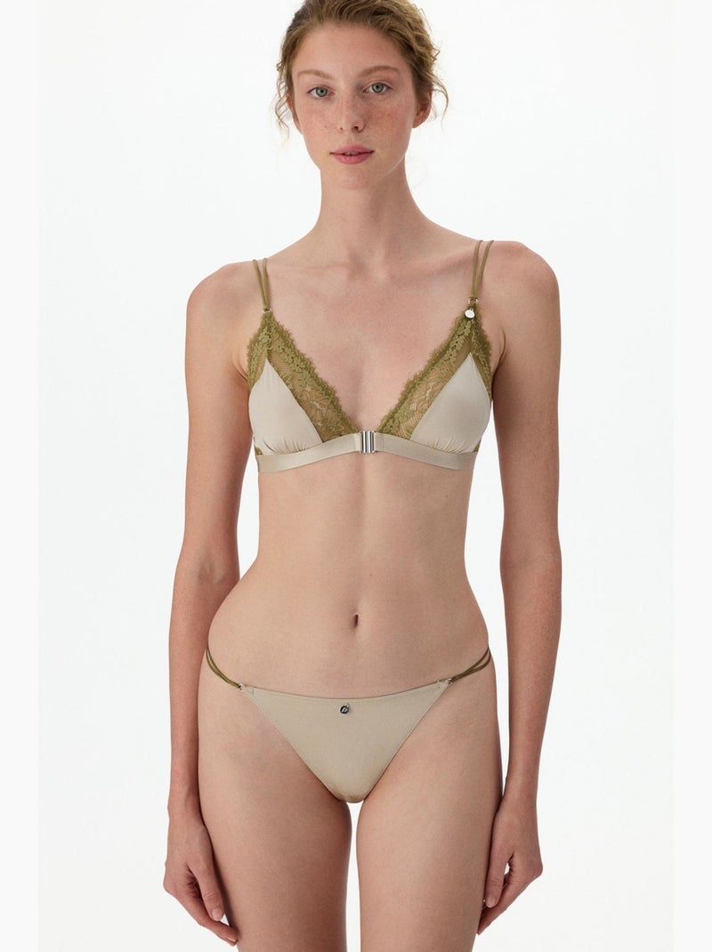 Sujetador micro mujer encaje triángulo penti Beige arcilla - Kiabi