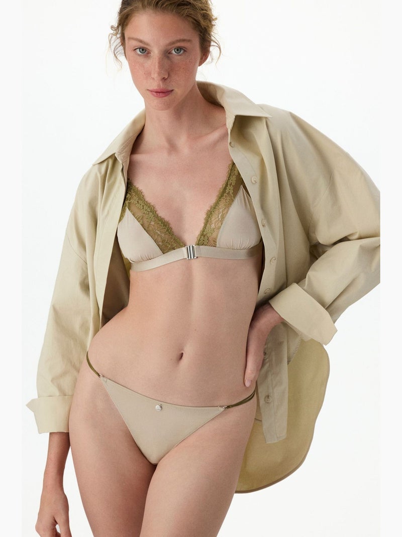 Sujetador micro mujer encaje triángulo penti Beige arcilla - Kiabi