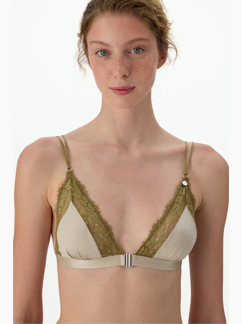 Sujetador micro mujer encaje triángulo penti Beige arcilla - Kiabi