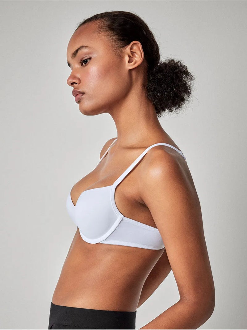 Sujetador push-up +1 con aro, foam y tirantes multiposición Blanco - Kiabi