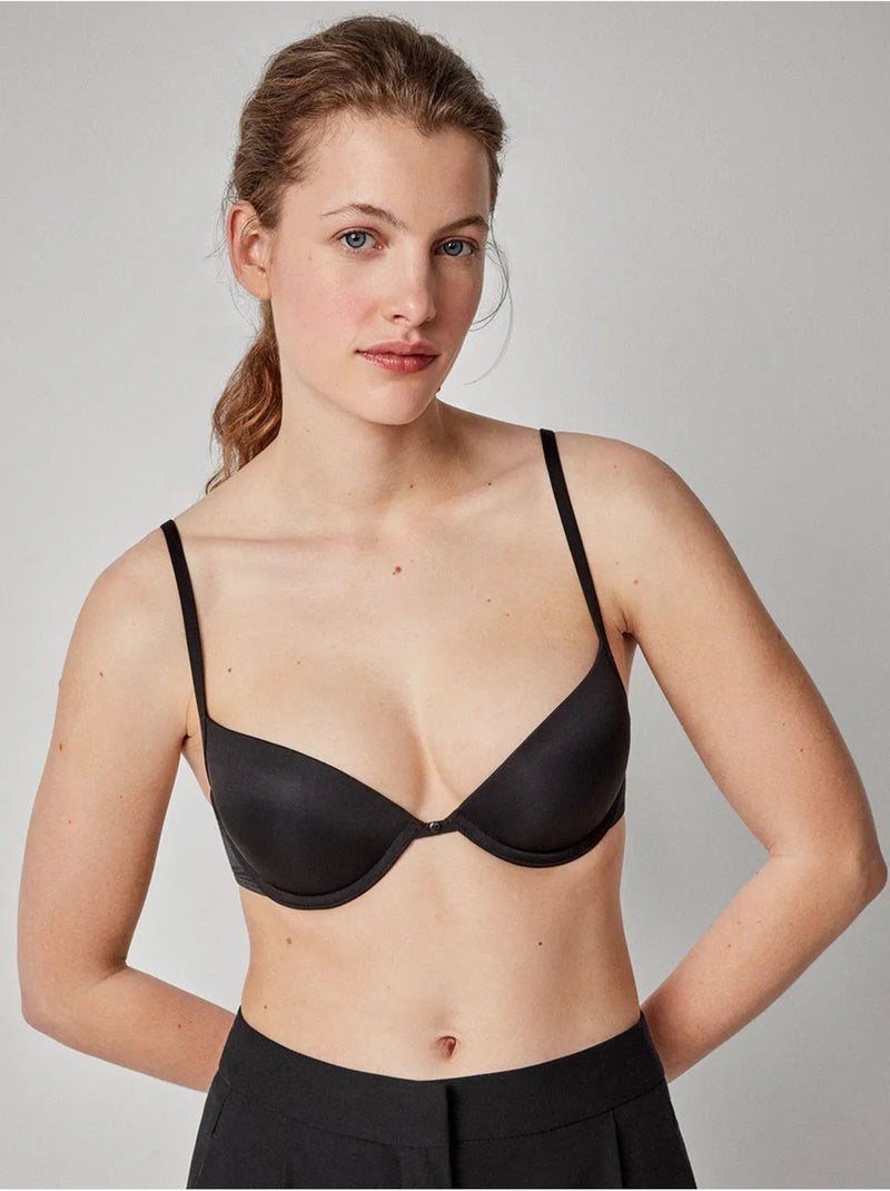 Sujetador push-up +1 con aro, foam y tirantes multiposición Negro - Kiabi