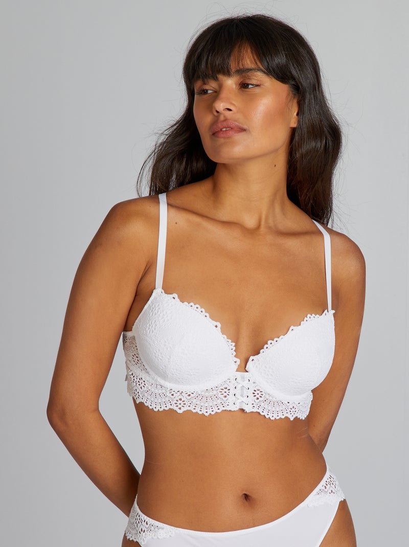 Sujetador push-up con almohadillas extraíbles blanco - Kiabi